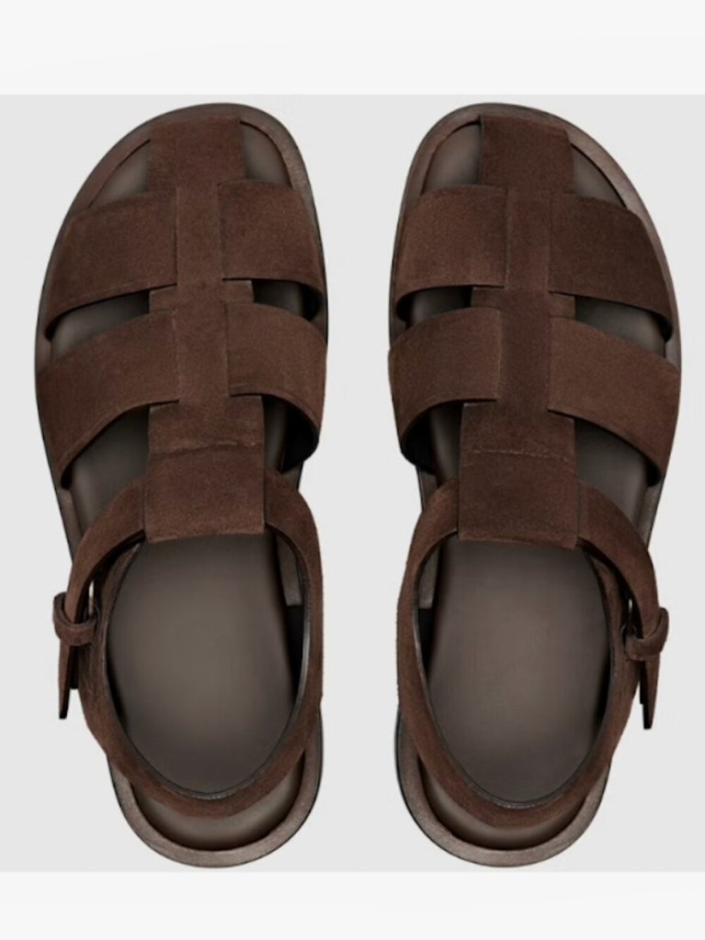 BRAND NEW Suitsupply Dark Brown Suede Sandals in Size EU43/US 10